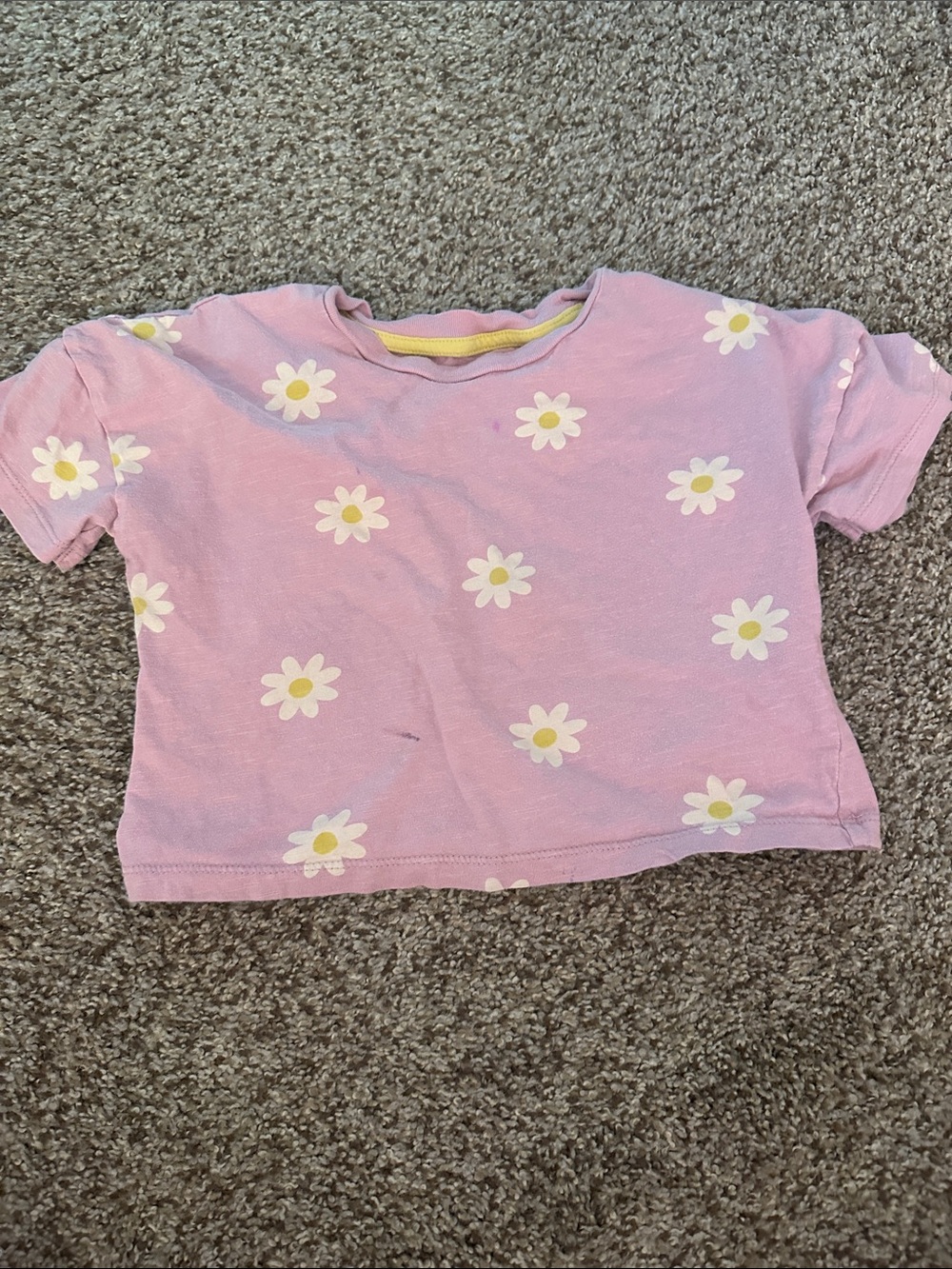 Boden Light Pink Daisy Print Short Sleeve Tee